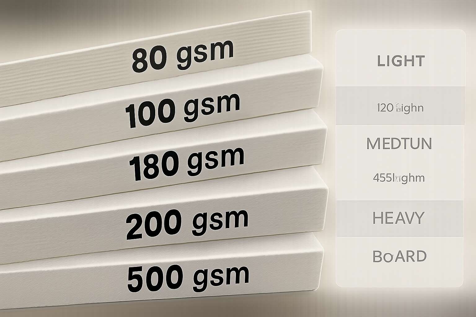printing paper thickness gsm chart